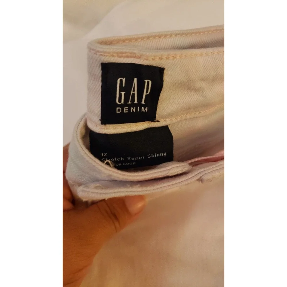 Gap Kids Girls Size 12 Stretch Super Skinny Tie Dye Pastel Denim Jeans Pink Blue